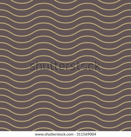 Pattern with seamless  ornament. Modern geometric background with repeating brown and golden waves