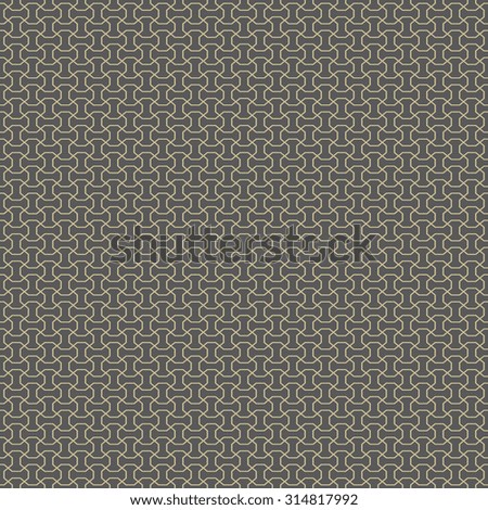 Pattern with seamless  gray and golden ornament. Modern stylish geometric background with repeating elements