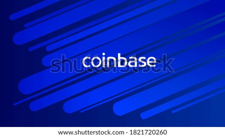 Coinbase cryptocurrency stock market name on abstract digital background. Crypto stock exchange for news and media. Vector EPS10.