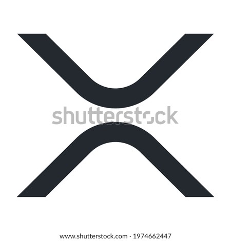 Ripple XRP token symbol cryptocurrency logo, coin icon isolated on white background. Vector illustration.
