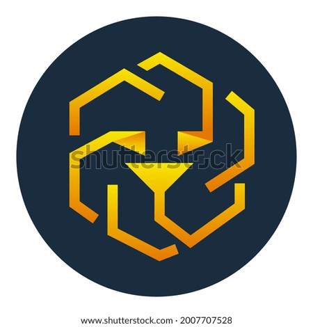 Unus Sed Leo token symbol cryptocurrency logo, coin icon in circle isolated on white background. Vector illustration.