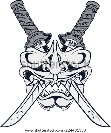 Samurai Mask Stock Vector Illustration 224431333 : Shutterstock