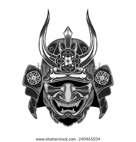 Samurai Warrior Mask Stock Vector Illustration 240465034 : Shutterstock