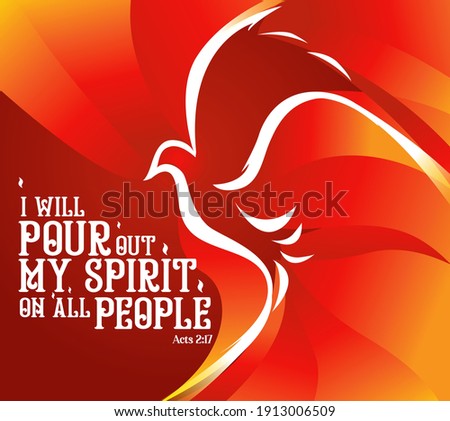 Holy Spirit Pentecost Sunday banner vector illustration
