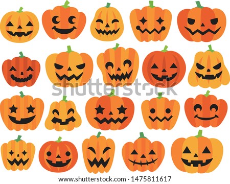 Illustration set of various Halloween pumpkins Foto stock © 