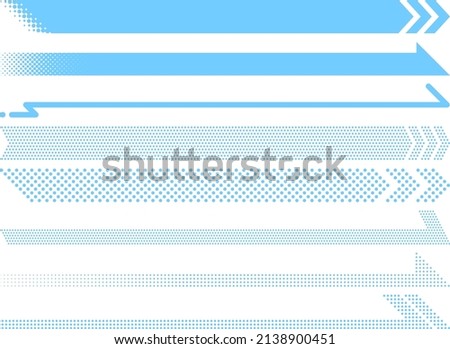 Light blue arrow shaped horizontal long frame set