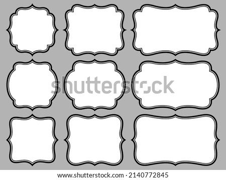 European style label frame set of various widths