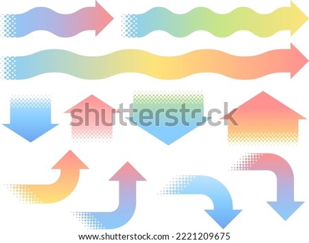 Design set of  various shape arrows in colorful gradient colors