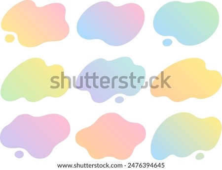 Soft shape frame set with colorful gradation colors