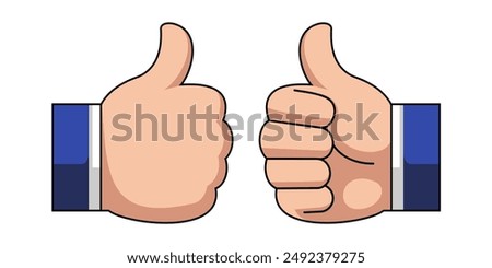 Thumbs Up Cartoon Vector Ilustration