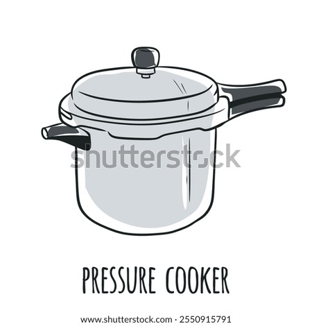 Pressure Cooker Isolated Vector Hand Drawn