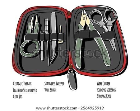 Multi functional tool kit designed for vape. The kit includes many useful tools that can be used for coil building, wicking, adjusting. It will be a great helper for DIY lovers.