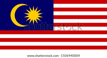Malaysia Flag Vector - Official Malaysia Flag With Original Color and Size Proportion