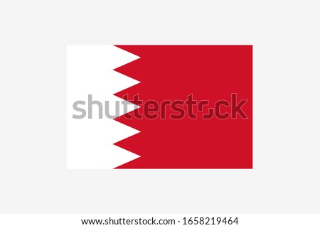 Flag of Bahrain Vector Isolated on Grey Background