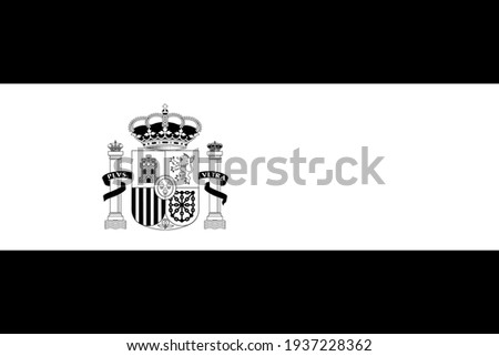 Spain Flag Black and White Color Version Vector