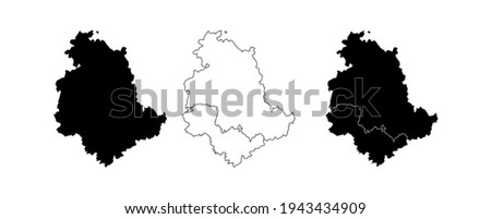 Umbria Italy Map Blank Vector Black Silhouette and Outline