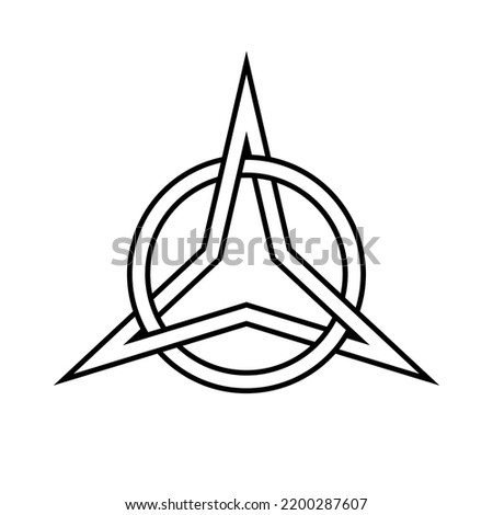 3 points Star Circle Vector Ornament Sign Knot Illustration