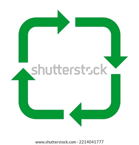 Square Rotating Arrow Recycle Symbol Icon Sign