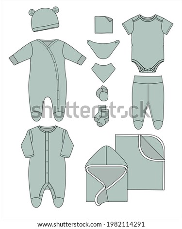 Newborn Baby Set Technical Drawing