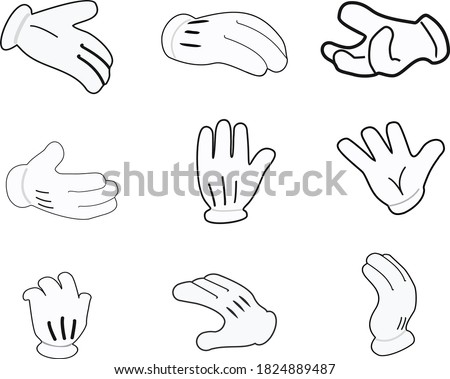 Set of hands Signs on white background. Vector