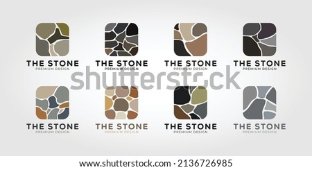 set of brick stone logo vector icon illustration design.