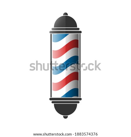 Barber shop pole logo vintage illustration. Men grooming service sign vector isolated on a White Background.  Stok fotoğraf © 