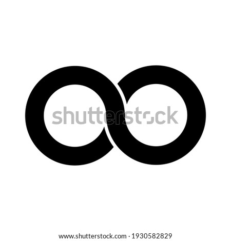 Infinity symbol. Limitless and endless logo sign concept. Vector illustration.
Black icon isolated on white background.