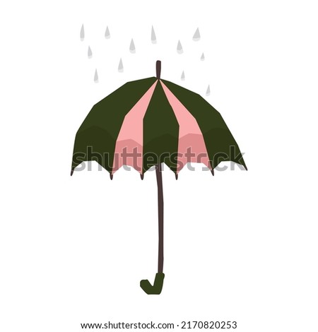 Vector isolated illustration with open umbrella. You can use in web design, postcard, banner, rtc.