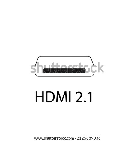 The HDMI 2.1 version socket - technology illustration = vector 