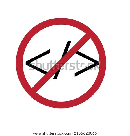 The sign of No Script Coding - Computer technology illustration , command prompt vector - icon 