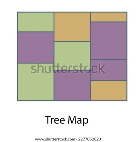 The treemap for portfolio analysis. illustration of data science,  analytics vector,  with text 