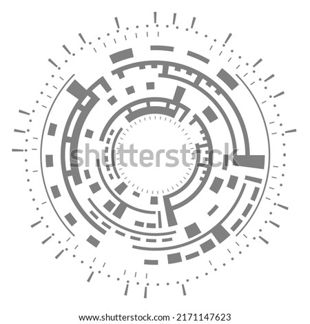 Tecnology circle isolated on white,  Hud focus elements. Futuristic circle elements. Sci-fi circular design. Vector Illustration. Foto stock © 