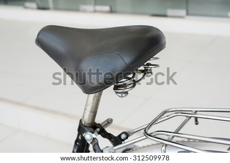 Close up bike seat - soft focus with vintage, select focus