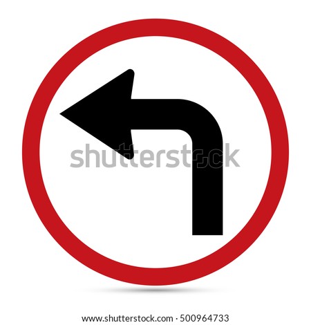 Traffic Sign, Turn left ahead sign on white background, Vector EPS10
