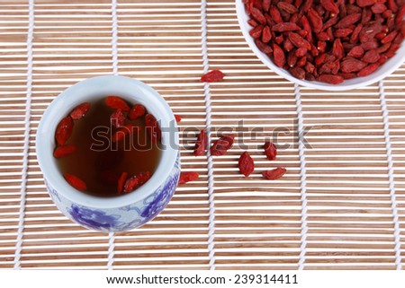 Chinese wolfberry is a kind of Chinese herbal medicine, close-up