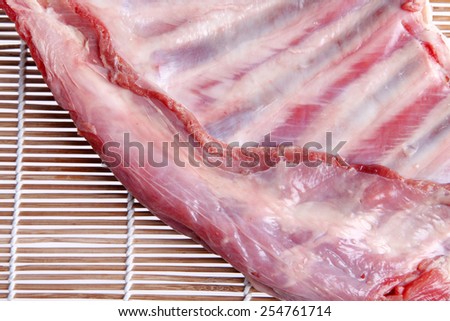 Fresh lamb chops, nutrition is rich, close-up