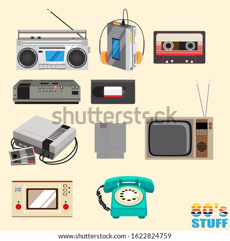 80 stuff version 1 vector illustration