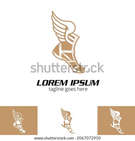 Hermes winged sandal or winged leg symbol vector format for brand,  identity, design element or any other purpose.
