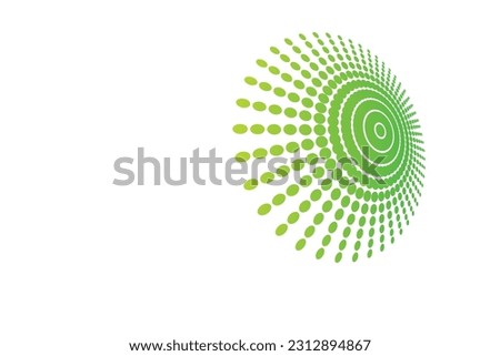 Geometric design: green radius pattern on a white background