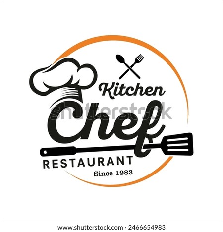 chef logo design vector illustration, restaurant symbol vector