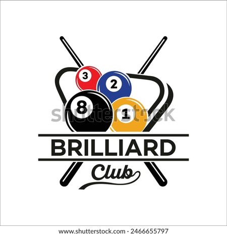 billiard logo vector template illustration design