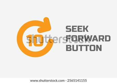 A sleek seek forward ten seconds icon. Designed with minimalistic and modern aesthetics. seek 10 seconds forward icon.