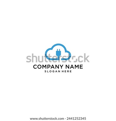 combination of electrical and cloud logo design vector illustration