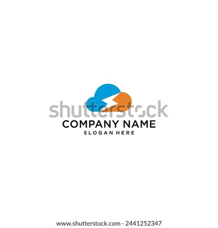 combination of electrical and cloud logo design vector illustration