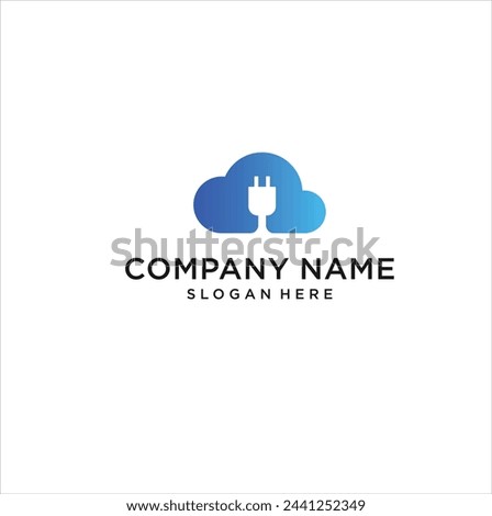 combination of electrical and cloud logo design vector illustration