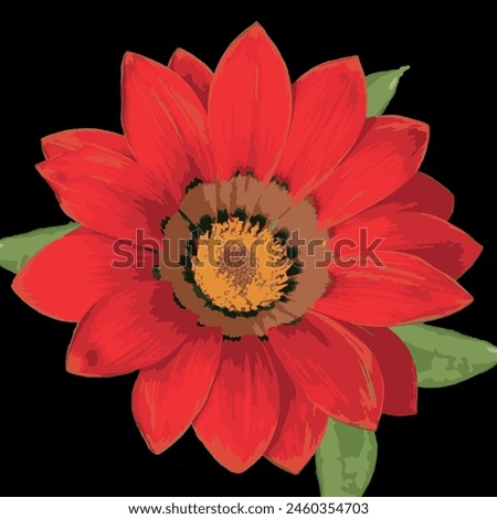 Flower Vector Isolated Item with leaves