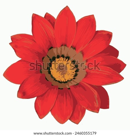 Red Vector Flower Item with white background