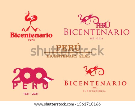 Perú Vector brand. Bicentenary peruvian logo.