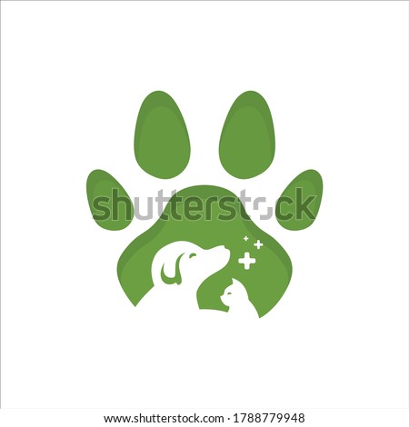 Pet care logo design illustration. Line art dog and cat vector. Icon for pet hospital and clinic center. Animal lover club community. Vintage modern. Apply to brand, web site, tips & guide advice apps