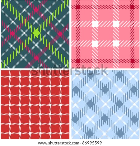 Plaid Seamless Repeating Patterns in Adobe Illustrator